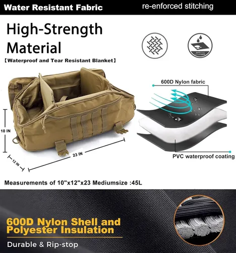 Vista 5 de Bolsa de gimnasio, bolsa de viaje para hombres y mujeres, bolsa de entrenamiento para militares, deportes, durante la noche, baloncesto, táctica