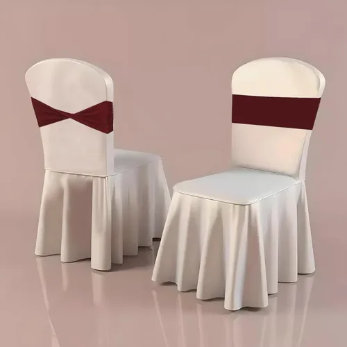 Vista 3 de 50 bandas elásticas de elastano para silla, con lazo liso, bandas elásticas para sillas sin hebilla, decoraciones para bodas, fiestas, banquetes