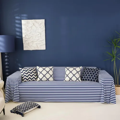 Vista 25 de Erosebridal Funda de sofá de lunares de 71 x 91 pulgadas, funda de sofá con lunares geométricos, funda de sofá moderna de estilo rústico con Blanco