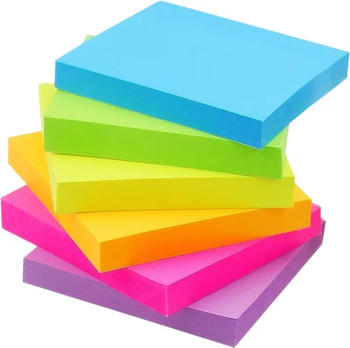 Vista 7 de Early Buy Notas adhesivas 6 colores brillantes, 12 blocs de notas autoadhesivas de 3 x 3 pulgadas, 100 hojas/bloc