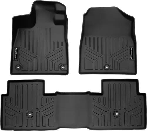 Vista 12 de SMARTLINER Juego de alfombrillas de piso de ajuste personalizado de 3 filas para Honda Pilot 2009-2015