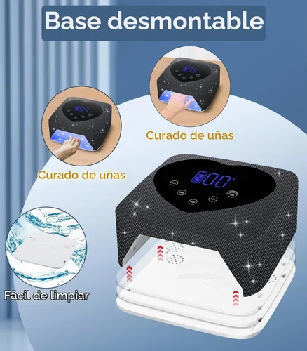 Vista 6 de Luz UV para uñas, lámpara de uñas UV inalámbrica 72W, secador LED recargable