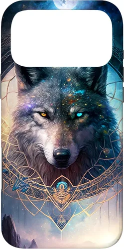 Vista 22 de Wolf Mystical Surreal Fantasy Funda para iPhone 17