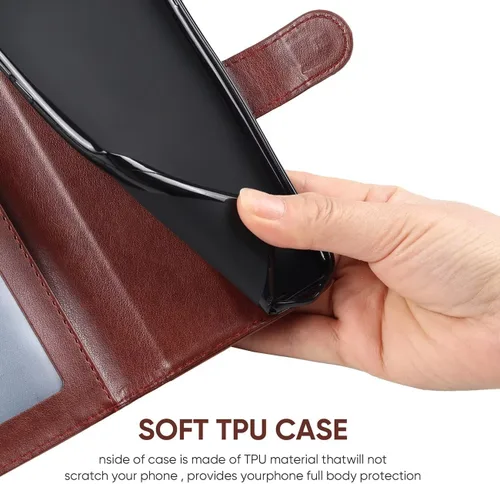 Vista 5 de Funda tipo cartera para iPhone XR con protector de pantalla de vidrio templado, funda de cuero con diseño de flores para tarjeta de crédito