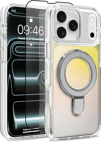 Vista 10 de Funda magnética para Google Pixel 10 Pro XL [compatible con Magsafe] [bonito diseño fluorescente de moda] a prueba de golpes, delgada, translúcida