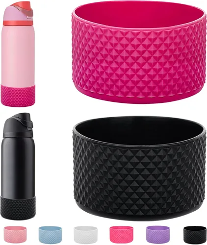 Vista 43 de WK IEASON 2 fundas de silicona para botella de agua Owala, base protectora para botella de agua Owala FreeSip Twist y Flip Flask accesorios para 3D