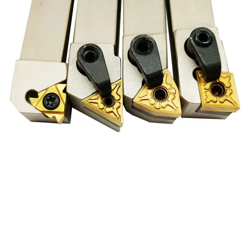Vista 5 de Torno CNC de 5/8 pulgadas portaherramientas de torneado indexable con niquelado, juego de brocas de torno de metal resistente CNC con insertos