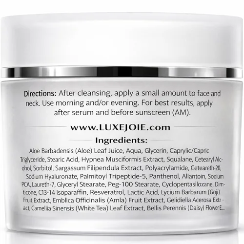 Vista 2 de Crema hidratante antioxidante radiante de 1.7 oz Squalane Crema facial para mujeres envejecidas para piel seca, sensible, hidratante facial