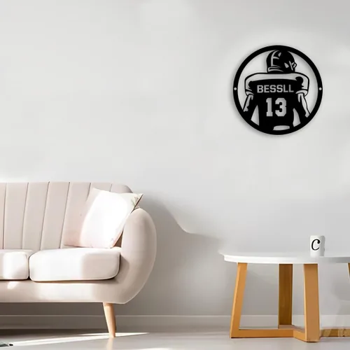 Vista 5 de Letrero de metal personalizado para jugador de hockey con luz LED, nombre personalizado y número, arte de pared de hockey, letrero de neón