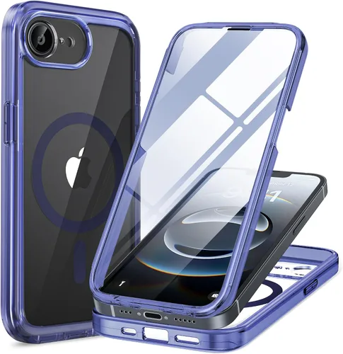Vista 178 de Miracase - Funda magnética para iPhone 13 Pro Max de 6.7 pulgadas (compatible con MagSafe), transparente, completo, protector de pantalla de vidrio