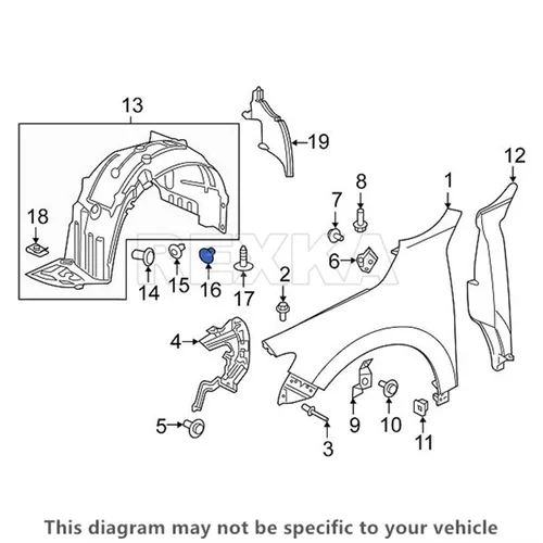 Vista 7 de Rexka 20 piezas de guardabarros para guardabarros, clip de retención de ojal 90682-SEA-003 compatible con Honda Acura Accord Civic CR-V Fit Odyssey