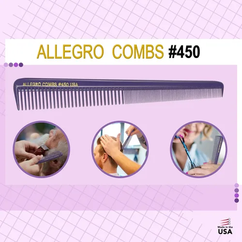 Vista 6 de Allegro Peines cónicos para el cabello, peinetas de peluquero para mujeres y hombres, 12 unidades (púrpura)