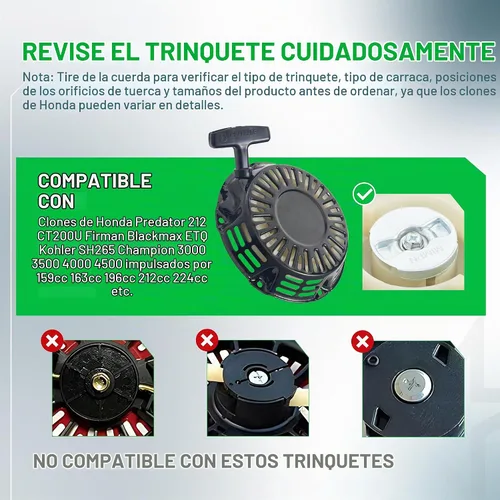 Vista 2 de BlueStars 212 Ct200u Arrancador de retroceso para Predator 212 196cc 212cc 224cc 6.5HP 7HP OHV Motor Coleman CT200U BT200X CT200U-EX KT196 Mini
