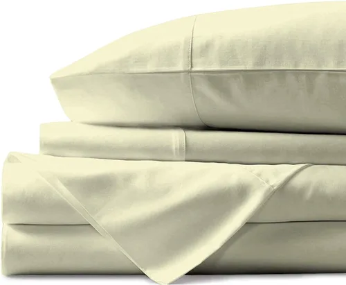 Vista 23 de Juego de cama de 5 piezas, 100% algodón egipcio de 600 hilos, fundas de almohada y sábana bajera con bolsillo extra profundo, ropa de cama suave