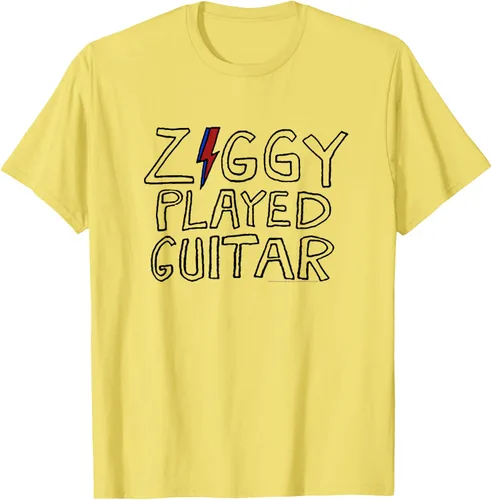 Vista 28 de David Bowie - Ziggy Played Guitar Sketch Lyric Camiseta Blanco