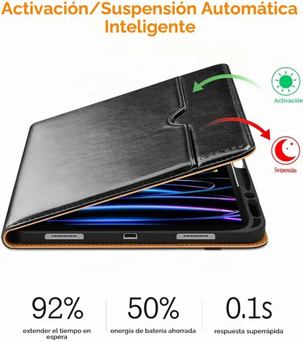 Vista 6 de DTTO para iPad Pro 12.9 6ª / 5ª / 4ª / 3ª generación Funda 2022/2021/2020/2018, Funda de cuero premium tipo folio con soporte integrado