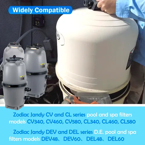 Vista 5 de R0357800 - Junta tórica para tanque de filtro de piscina (2 piezas), compatible con Jandy Zodiac CV340, CV460, CV580, CL340, CL460, CL580, DEV48