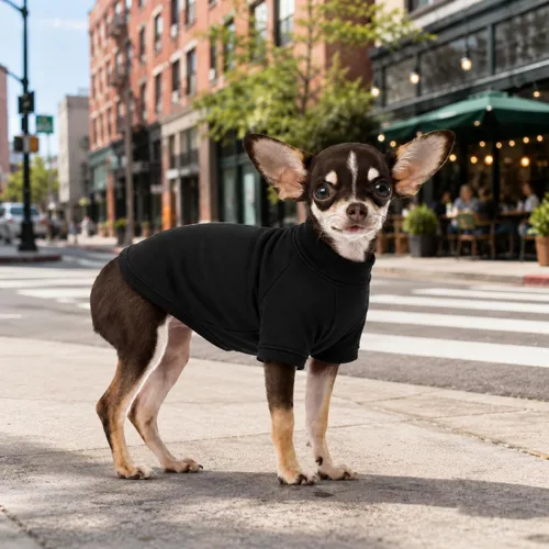 Vista 8 de Lovelonglong Sudadera para perro, otoño, invierno, clima frío, camisetas para perros pequeños, medianos y grandes, ropa de chihuahua, color negro, XS