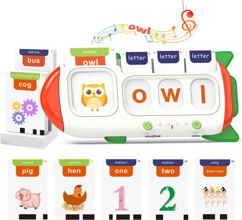 Vista 13 de Tarjetas flash parlantes con palabras visuales para niños pequeños de 2, 3, 4 años, juguetes sensoriales para niños autistas, juguetes educativos