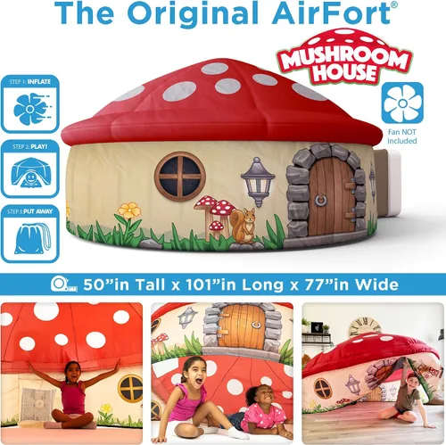 Vista 3 de El Original Patentado AirFort - Construye Un Fuerte en 30 Segundos, Fuerte Inflable para Niños, Tienda de Juego para 3-14 Años, Un Playhouse Donde