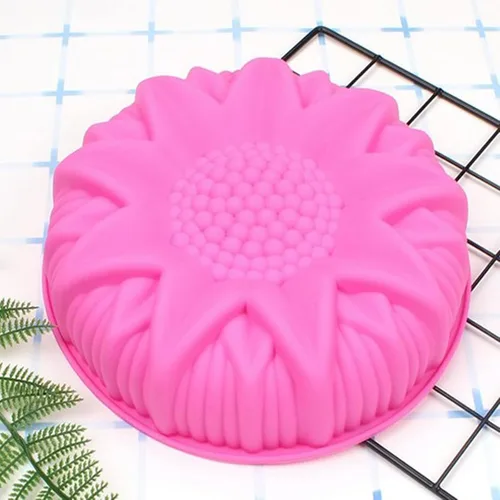 Vista 6 de Joyeee Bandeja grande para pastel de girasol, 1 molde de silicona para hornear pasteles 3D para pasteles 3D, pan, magdalenas, brownie, pastel