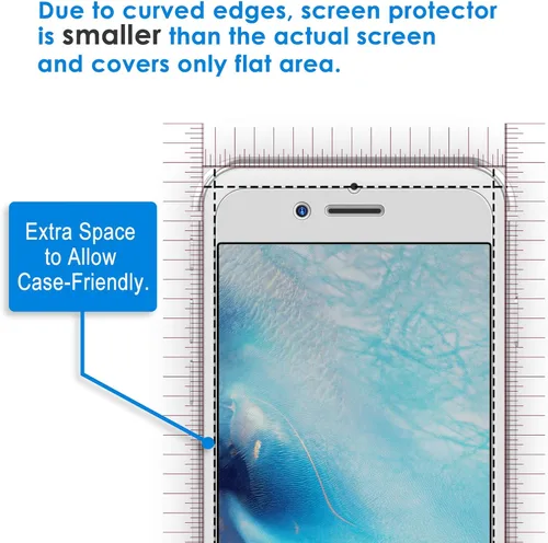 Vista 3 de JETech - Protector de pantalla para iPhone 6 Plus y iPhone 6s Plus, 5.5 pulgadas, película de vidrio templado, 2