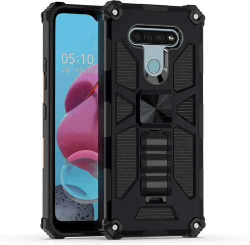 Vista 22 de Para LG Stylo 6 LM-Q730 (2020) - Funda híbrida con soporte de anillo - RS2 Negro