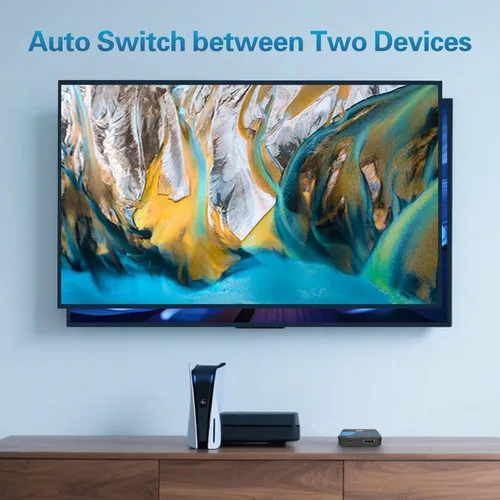 Vista 4 de 8K HDMI Switch 2 en 1 salida 4K @120Hz HDMI Switcher Soporte HDR10+, Dolby Vision, VRR, ALLM