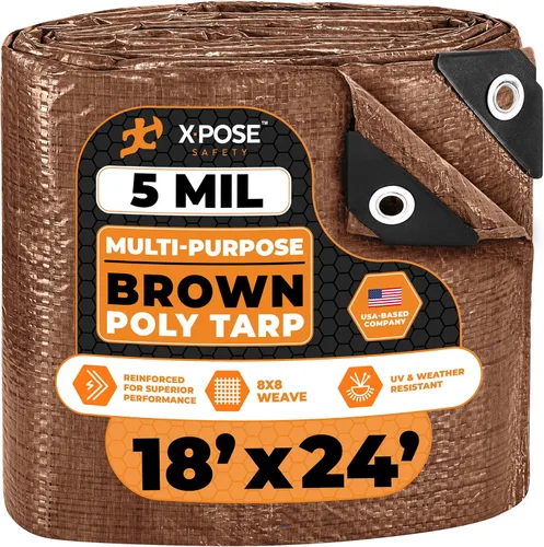Vista 34 de Xpose Safety - Lona de polietileno ligera azul – Funda protectora multiusos, paño de goteo – duradero, impermeable, resistente a la intemperie