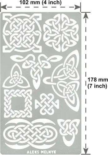 Vista 2 de Aleks Melnyk No.37 Metal Journal Stencils, Pyrography Celtic Patterns, Nudo celta, Plantillas vikingas, Plantillas de leña, Tallado de madera