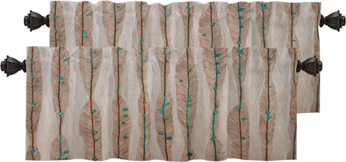 Vista 105 de Maritime Ocean Blackout Tier Curtains, Anchors Nautical Art Half Window Drapes for Kitchen with Rod Pocket,Room Darkening 2 Pack 26X24 Inches