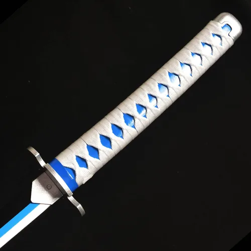 Vista 4 de Sword fort - Katana de acero inoxidable hecha a mano para cosplay, espada de metal real de Tanjiro de Demon Slayer