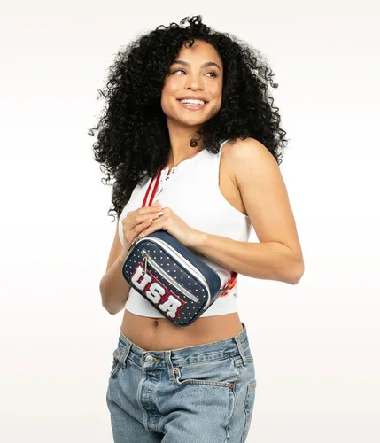 Vista 3 de Tipsy Elves American Flag Fanny Packs with Drink Holder - USA Fanny Pack for 4th of July BBQ, Pool Party and Events