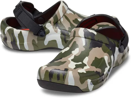 Vista 2 de Crocs Zuecos unisex Bistro Pro Literide para hombres y mujeres, zapatos de trabajo antideslizantes, Camo, 8 Women/6 Men