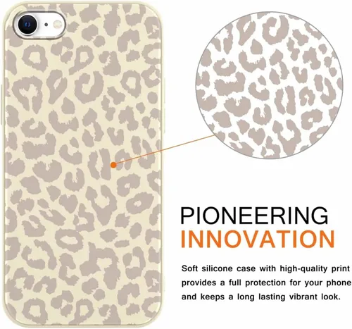 Vista 4 de Paquete de 3 Lindas Fundas con Estampado de Guepardo para iPhone 7/8/SE 2020/SE 2022 de 4.7", Fundas de Diseño Estético de Leopardo de Silicona