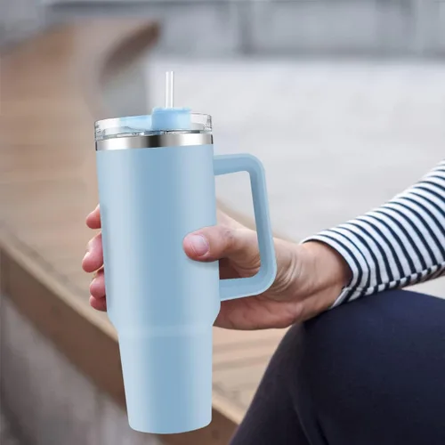 Vista 6 de Vaso personalizado de 40 onzas con asa de nombres, taza de café personalizada con tapas y pajitas, regalos para mujeres, hombres, él, madre, papá