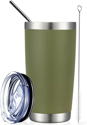 Vista 25 de COMOOO Vaso Térmico de 20 onzas al por Mayor con Aislamiento al Vacío de Doble Pared, Taza de Viaje de Acero Inoxidable con Tapa y Pajita