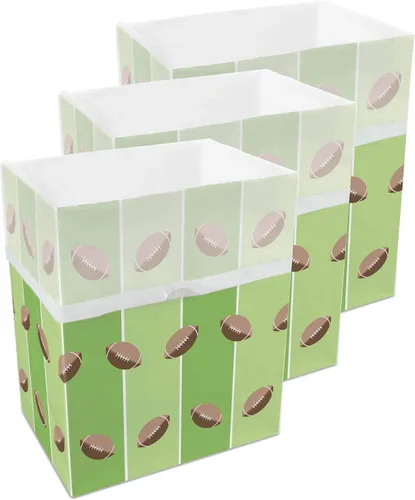 Vista 11 de Clean Cubes Botes de basura desechables de 13 galones (paquete de 3) con bolsas bajas, contenedores plegables de basura y reciclaje para fiestas