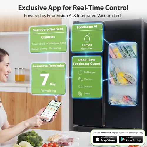 Vista 7 de Potente máquina selladora al vacío de 95 Kpa para alimentos y bolsas selladoras al vacío, 6 paquetes de 3 rollos de 11 pulgadas x 20 pies y 3 rollos