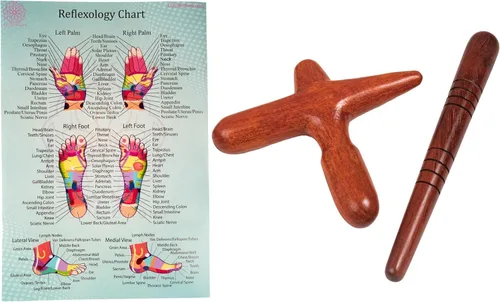 Vista 3 de CCcollections Herramientas de masaje de terapia de madera, herramienta de palo de madera de reflexología, equipo tradicional para aliviar el dolor