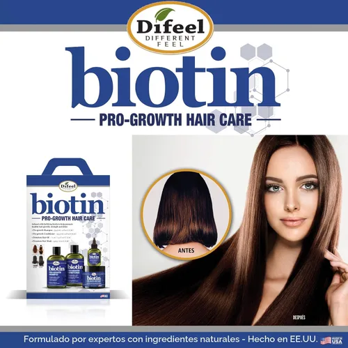 Vista 8 de Difeel Pro-Growth Biotin Shampoo 33.8 oz. - Champú para adelgazar el cabello y la pérdida de cabello con biotina para el crecimiento del cabello