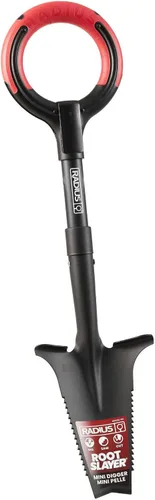 Vista 10 de Root Slayer RS225 - Pala de jardín dentada de mango largo para excavar y cortar raíces, eje de fibra de vidrio, pala de acero resistente, color negro