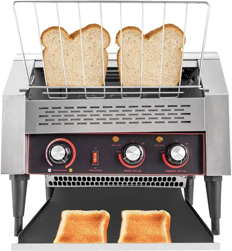 Vista 8 de Tostadora transportadora comercial de 300 rebanadas/hora, 1900 W 110 V, mini tostadora industrial con 7 engranajes para restaurantes y hogares