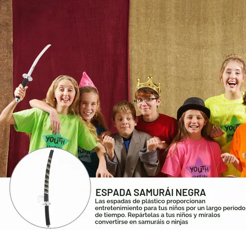 Vista 5 de Abaodam Mini espada de juguete de plástico samurái japonés conjunto de juguetes de Halloween Dress Up Props Espada