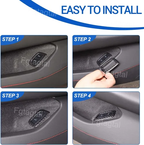 Vista 4 de Cubierta de botón de interruptor de maletero de fibra de carbono real compatible con Chevrolet Corvette C8 2020-2026, accesorios de marco de panel