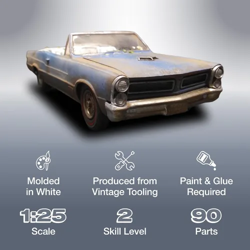 Vista 2 de AMT 1965 Pontiac GTO 2T 1/25ª Escala Kit de Modelo, Blanco (AMT1191M)