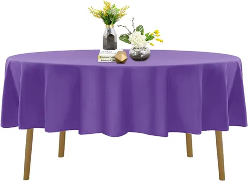 Vista 139 de Mantel de poliéster lavable de 132 pulgadas, resistente a las manchas y a las arrugas, mantel decorativo para mesa de comedor, fiestas de bufé