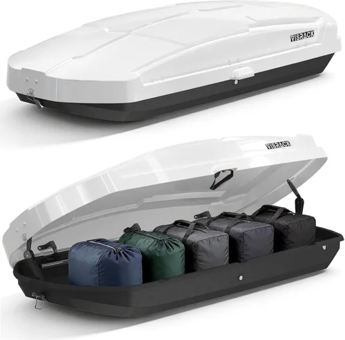 Vista 11 de Caja de transporte de carga de techo de 13 pies cúbicos, techo duro resistente de Shell with Security Keys, Waterproof Rooftop Cargo Box, 56 (L) x