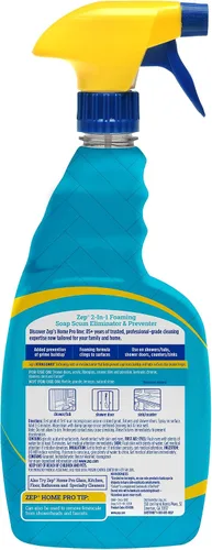 Vista 2 de Zep Home Pro 2 en 1 - Eliminador y preventor de espuma de jabón, aroma de rocío matutino, R54006-32 onzas líquidas, fórmula sin blanqueador
