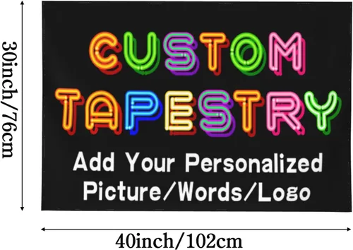 Vista 2 de GYETPONG Imagen de carga de tapiz personalizado, regalo personalizado, para añadir tu foto, logotipo, texto, tapiz personalizado, tapiz para colgar